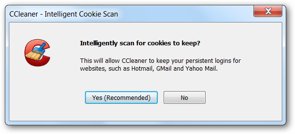 CCleaner Intellegent Cookie Scan