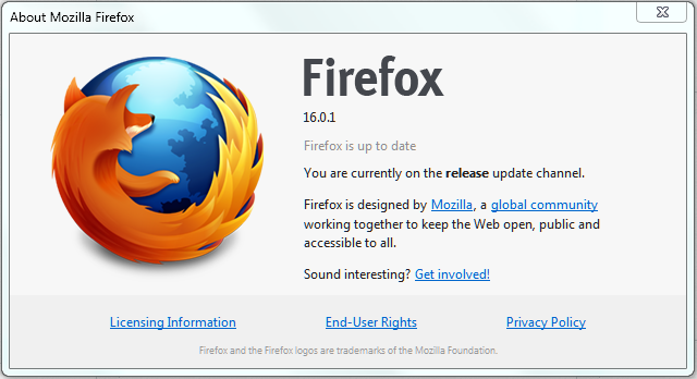 Firefox 16.0.1