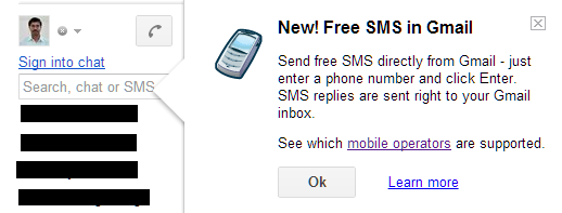 Gmail Free SMS Service in India