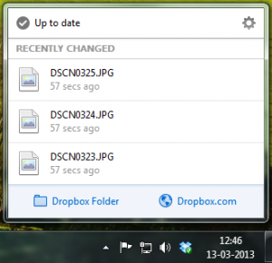 Dropbox 2.0 desktop menu